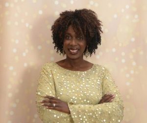 Bonita Simmons in gold sparkle dress