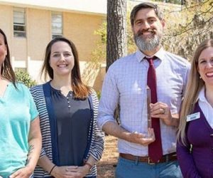 Pictured left to right are: Office 365 Systems Administrator Christina Sobrido, Marketing Specialist Meredith Laskovics, Director of Communications Craig Ramey, and Communications Specialist Holly Desrosier.