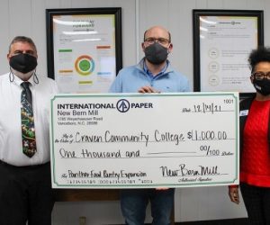 Presentation of check from International Paper