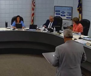 Screenshot of video of Craven County Board of Education meeting on May 19, 2025 in New Bern, NC.