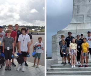 kids at airfield and at Orville Wright Museum