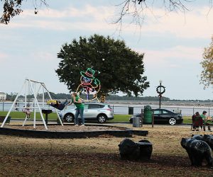 Union Point Park Decorated for the Holiday Season in New Bern NC