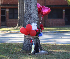 Temporary memorial for Devaughn Bryant taken on Nov. 3