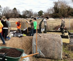 Eagle Scouts at New Bern's Food Bank Community Garden