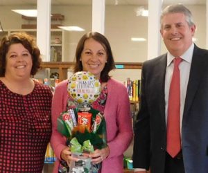 Principal Alligood, Liz Phillipps and Dan Roberts