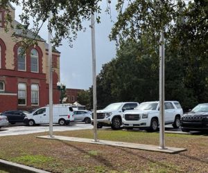Flagpoles at New Bern City Hall. (Courtesy photo)