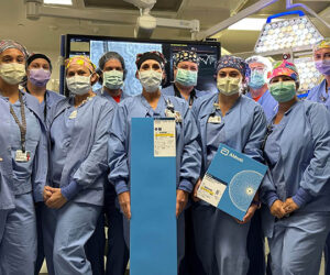 Dr. Josh Kramer, Interventional Cardiologist at CarolinaEast Heart Center, and the heart team after successfully performing the first Amulet procedure at CarolinaEast Medical Center. (Courtesy)