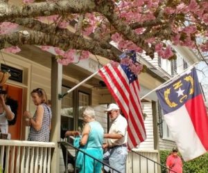 People entering historic home