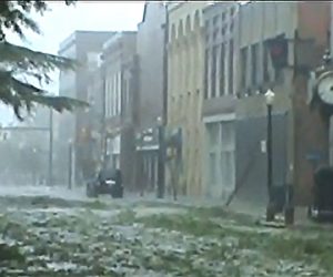Downtown New Bern during Hurricane Irene on August 27, 2011