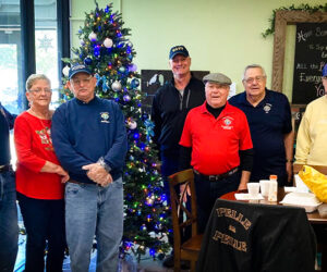 Knights of Columbus, Monsignor James R. Jones Council 3303 Assist the Craven County Senior Center Christmas Party 2022. The Monsignor Ronald R. Jones Council 3303 Knights assisted by serving lunch and distributing gifts at the Craven County Senior Center on Friday, December 16th.  The Senior Center Staff expressed their gratitude to the Knights for their efforts in bringing joy to the Seniors of the New Bern and Craven County community.  Jerry Abramowski (lead), Kevin Blust, Dan Macsay, Phil and Francis Nassef, Denny Colbert, Brian Tolbert, Roger Brown and Randall Ramian. 