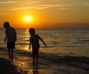 Mom and family at the beach