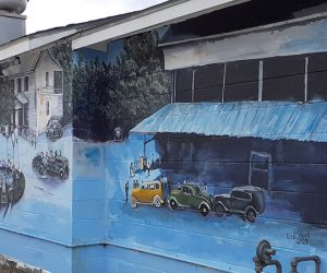 Mural on the side of the Mexican Bakery