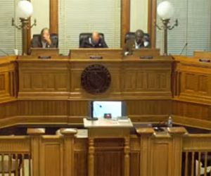 Board of Aldermen at City Hall in New Bern, NC. (Screenshot of video)