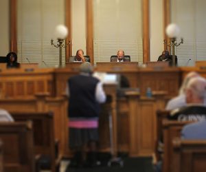 Photo of the Board of Aldermen meeting taken on Sept. 9, 2025 at City Hall in New Bern, NC. (By Wendy Card)