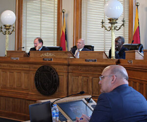 Photo of New Bern Board of Aldermen Meeting taken on March 22 2022