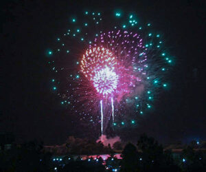 Fireworks launched from Lawson Creek Park in New Bern, N.C.