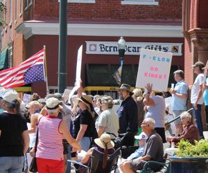 Demonstrators gather in New Bern, NC. (Photo by Wendy Card)