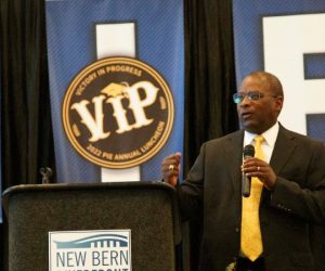 Dr. Jones speaking at PIE Luncheon 2022