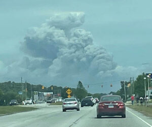 Smoke cloud seen from Jacksonville N.C. on April 21, 2023