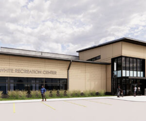 An artist's rendering shows the exterior entrance to the new Stanley White Recreation Center planned off of Third Avenue in New Bern.