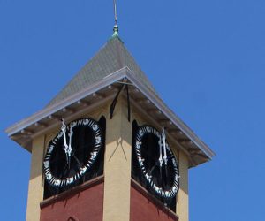 Clock tower at City Hall in New Bern, NC. (Photo by Wendy Card)