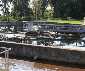 Tanks at New Bern Wastewater Treatment Plant. (Photo by Wendy Card)
