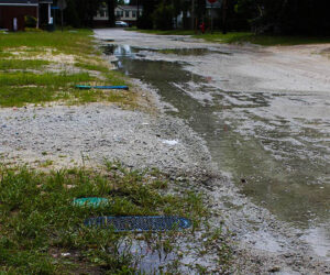 Water main leak on Raleigh Street in Duffyfield community on June 2. (Wendy Card)