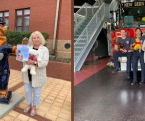 Bears presented to fire department and police department