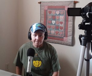 Wendy Card learning how to use new equipment